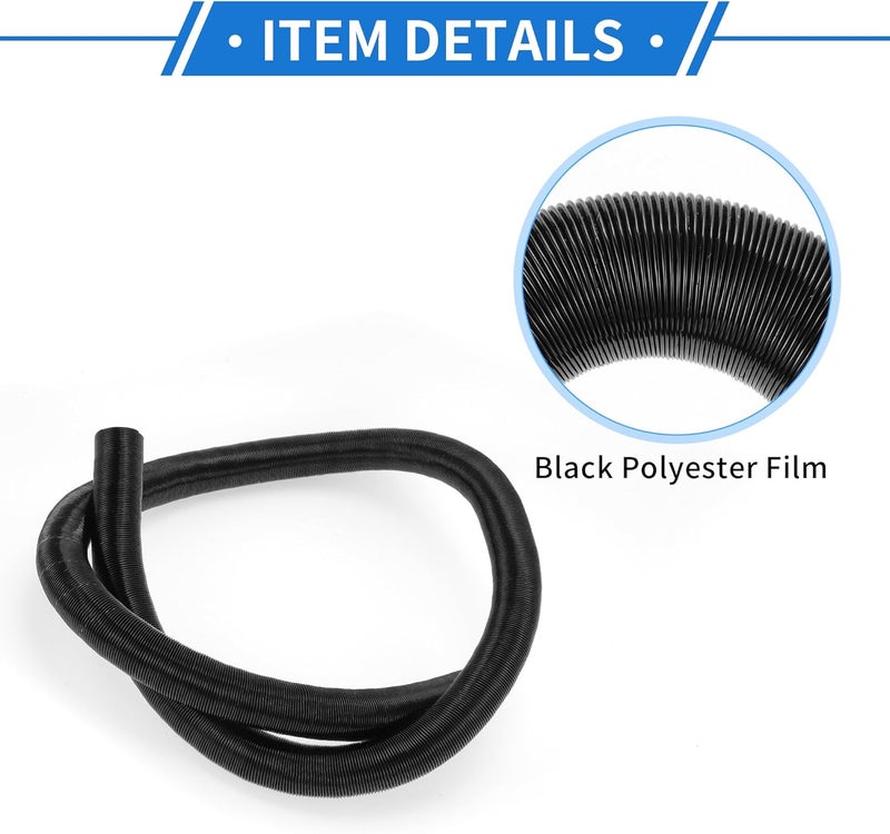 VekAuto 1 Pc Car Heater Duct Pipe 25mm ID 200cm Max l Warm Air Ducting Hose Car Truck RV Bus Van Boat Aluminum Foil Black - Image 4